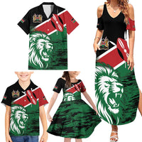 Kenya Lion Head Family Matching Summer Maxi Dress and Hawaiian Shirt Flag Style - Wonder Print Shop