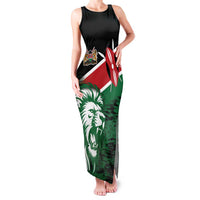 Kenya Lion Head Family Matching Tank Maxi Dress and Hawaiian Shirt Flag Style - Wonder Print Shop