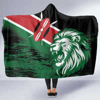 Kenya Lion Head Hooded Blanket Flag Style
