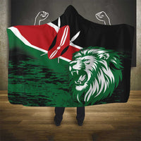 Kenya Lion Head Hooded Blanket Flag Style