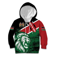 Kenya Lion Head Kid Hoodie Flag Style - Wonder Print Shop