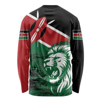 Kenya Lion Head Long Sleeve Shirt Flag Style - Wonder Print Shop