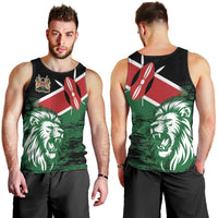 Kenya Lion Head Men Tank Top Flag Style - Wonder Print Shop
