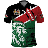 Kenya Lion Head Polo Shirt Flag Style - Wonder Print Shop