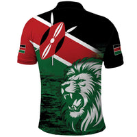 Kenya Lion Head Polo Shirt Flag Style - Wonder Print Shop