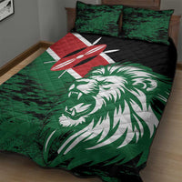 Kenya Lion Head Quilt Bed Set Flag Style - Wonder Print Shop