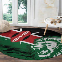 Kenya Lion Head Round Carpet Flag Style