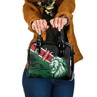 Kenya Lion Head Shoulder Handbag Flag Style