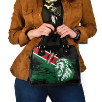 Kenya Lion Head Shoulder Handbag Flag Style
