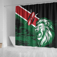Kenya Lion Head Shower Curtain Flag Style