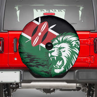 Kenya Lion Head Spare Tire Cover Flag Style - Wonder Print Shop