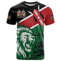 Kenya Lion Head T Shirt Flag Style - Wonder Print Shop