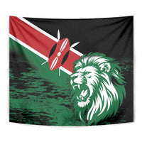 Kenya Lion Head Tapestry Flag Style - Wonder Print Shop