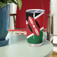Kenya Lion Head Tumbler Cup Flag Style - Wonder Print Shop
