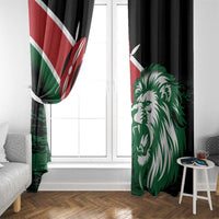 Kenya Lion Head Window Curtain Flag Style - Wonder Print Shop