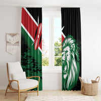 Kenya Lion Head Window Curtain Flag Style - Wonder Print Shop