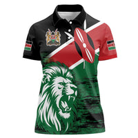 Kenya Lion Head Women Polo Shirt Flag Style - Wonder Print Shop