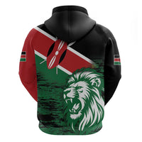 Kenya Lion Head Zip Hoodie Flag Style - Wonder Print Shop