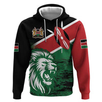 Kenya Lion Head Zip Hoodie Flag Style - Wonder Print Shop