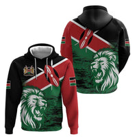 Kenya Lion Head Zip Hoodie Flag Style - Wonder Print Shop