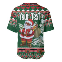 Personalized Kenya Christmas Baseball Jersey African Santa Claus - Heri ya Krismasi - Wonder Print Shop