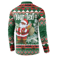 Personalized Kenya Christmas Button Sweatshirt African Santa Claus - Heri ya Krismasi - Wonder Print Shop