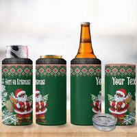 Personalized Kenya Christmas 4 in 1 Can Cooler Tumbler African Santa Claus - Heri ya Krismasi - Wonder Print Shop