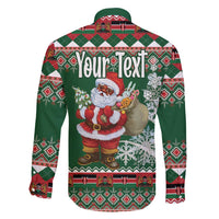 Personalized Kenya Christmas Family Matching Long Sleeve Bodycon Dress and Hawaiian Shirt African Santa Claus - Heri ya Krismasi - Wonder Print Shop