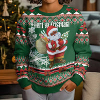 Personalized Kenya Christmas Kid Ugly Christmas Sweater African Santa Claus - Heri ya Krismasi - Wonder Print Shop