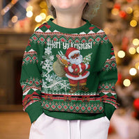 Personalized Kenya Christmas Kid Ugly Christmas Sweater African Santa Claus - Heri ya Krismasi - Wonder Print Shop