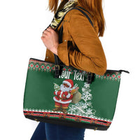 Personalized Kenya Christmas Leather Tote Bag African Santa Claus - Heri ya Krismasi - Wonder Print Shop