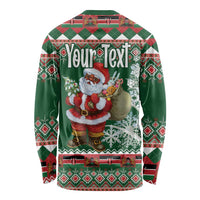 Personalized Kenya Christmas Long Sleeve Shirt African Santa Claus - Heri ya Krismasi - Wonder Print Shop