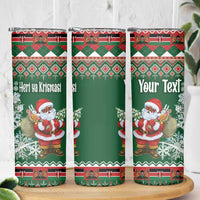 Personalized Kenya Christmas Skinny Tumbler African Santa Claus - Heri ya Krismasi - Wonder Print Shop