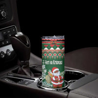Personalized Kenya Christmas Skinny Tumbler African Santa Claus - Heri ya Krismasi - Wonder Print Shop