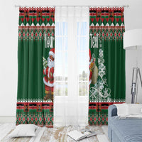 Personalized Kenya Christmas Window Curtain African Santa Claus - Heri ya Krismasi - Wonder Print Shop