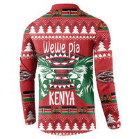 Kenya Christmas Lion Button Sweatshirt Heri ya Krismasi - Wewe pia - Wonder Print Shop