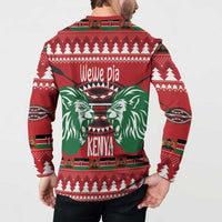 Kenya Christmas Lion Button Sweatshirt Heri ya Krismasi - Wewe pia - Wonder Print Shop