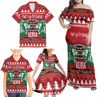 Kenya Christmas Lion Family Matching Off Shoulder Maxi Dress and Hawaiian Shirt Heri ya Krismasi - Wewe pia - Wonder Print Shop