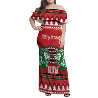 Kenya Christmas Lion Family Matching Off Shoulder Maxi Dress and Hawaiian Shirt Heri ya Krismasi - Wewe pia - Wonder Print Shop