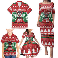 Kenya Christmas Lion Family Matching Puletasi and Hawaiian Shirt Heri ya Krismasi - Wewe pia - Wonder Print Shop