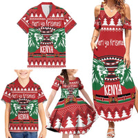 Kenya Christmas Lion Family Matching Summer Maxi Dress and Hawaiian Shirt Heri ya Krismasi - Wewe pia - Wonder Print Shop