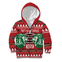 Kenya Christmas Lion Kid Hoodie Heri ya Krismasi - Wewe pia - Wonder Print Shop