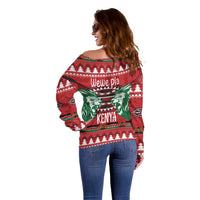 Kenya Christmas Lion Off Shoulder Sweater Heri ya Krismasi - Wewe pia - Wonder Print Shop