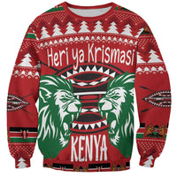 Kenya Christmas Lion Sweatshirt Heri ya Krismasi - Wewe pia - Wonder Print Shop