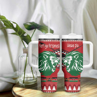 Kenya Christmas Lion Tumbler With Handle Heri ya Krismasi - Wewe pia - Wonder Print Shop