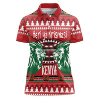 Kenya Christmas Lion Women Polo Shirt Heri ya Krismasi - Wewe pia - Wonder Print Shop