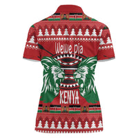 Kenya Christmas Lion Women Polo Shirt Heri ya Krismasi - Wewe pia - Wonder Print Shop