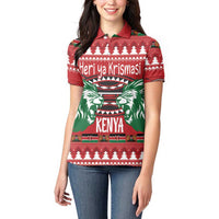 Kenya Christmas Lion Women Polo Shirt Heri ya Krismasi - Wewe pia - Wonder Print Shop