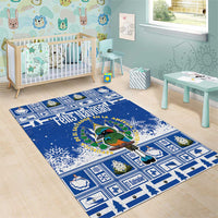 El Salvador Christmas Area Rug The Torogoz Cartoon With Coat Of Arms - Wonder Print Shop