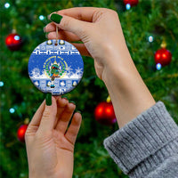 El Salvador Christmas Ceramic Ornament The Torogoz Cartoon With Coat Of Arms - Wonder Print Shop